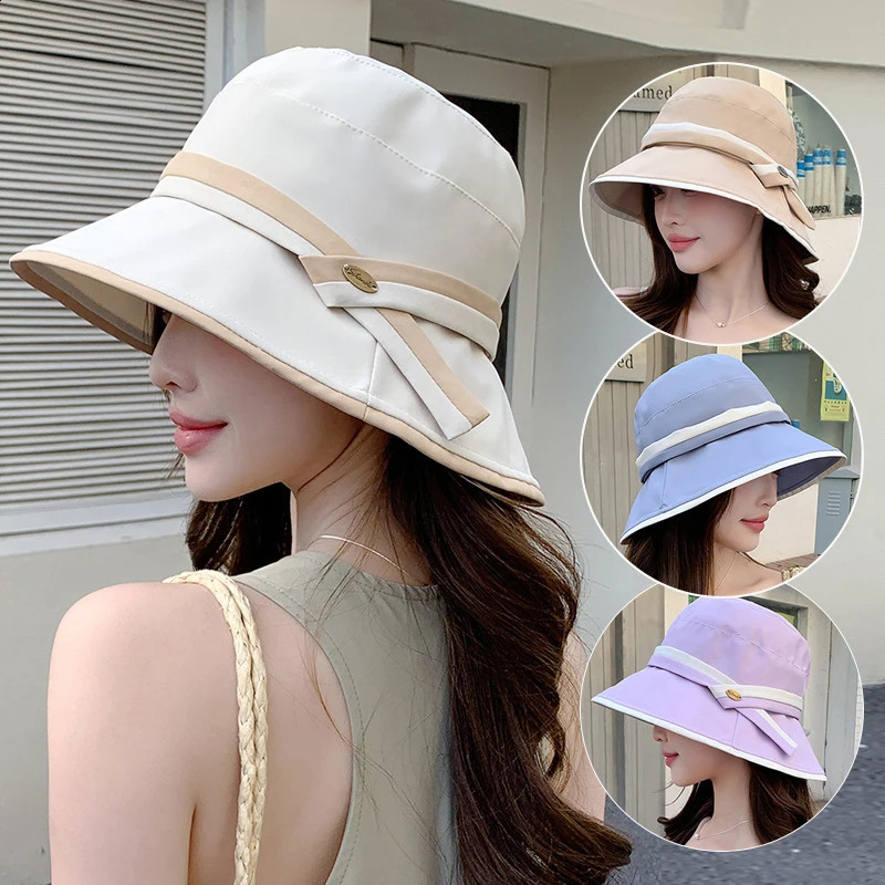 Spring Summer Wide Brim Bucket Caps Quick Drying Fisherman Hat Lightweight Women Sun Hat Outdoor Sunscreen Breathable Sun Hat 250821