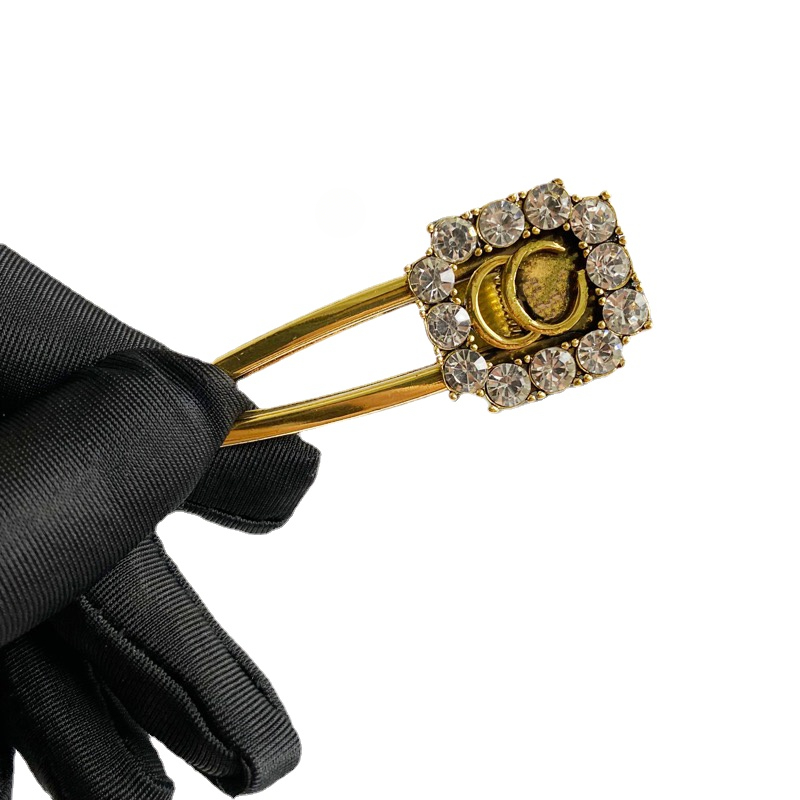 Luxury Designer Diamond Hair Clip with Stamp Women G Letter Barrettes Fashion Hair Accessories High Quality Gift