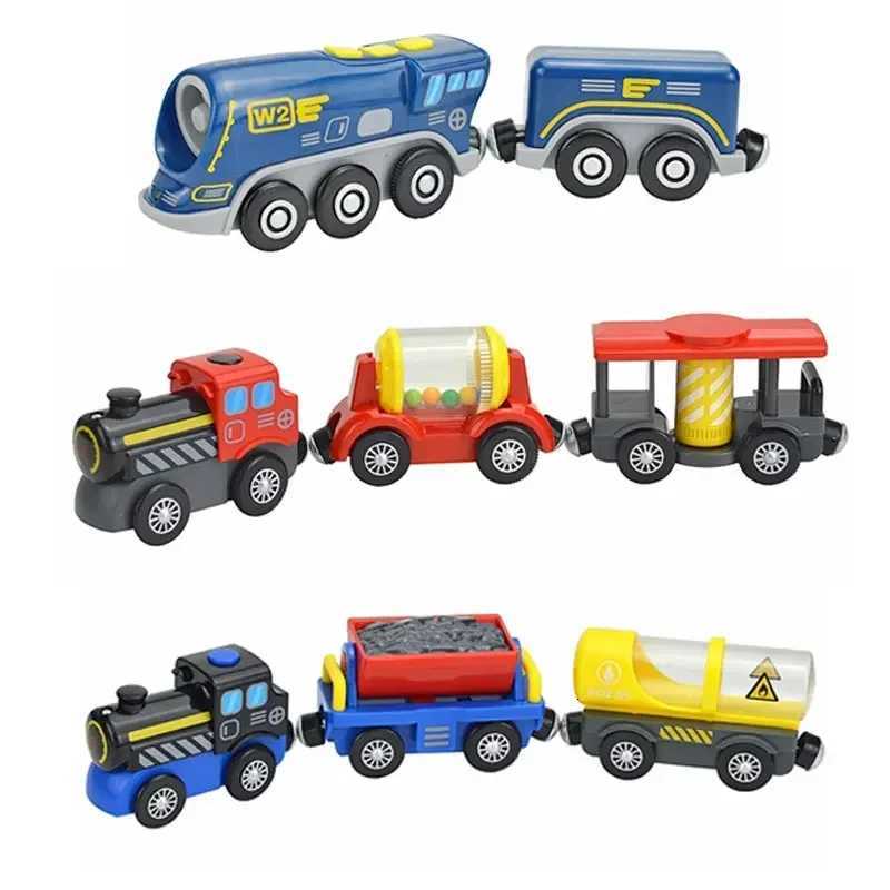 Electric Train Set Toys Model Train Electric Car Fit For Wooden Railway Wooden Train Track Christmas Gift For Children Y250825-image-1072540641