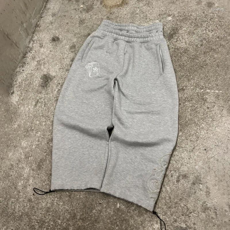 Men's Pants Designer Pants Luxury Y2K Double Waist Jogging Poker Embroidery Pattern Sagging Men Women Goth Hip Hop Streetwear Unisex Baggy Swea
