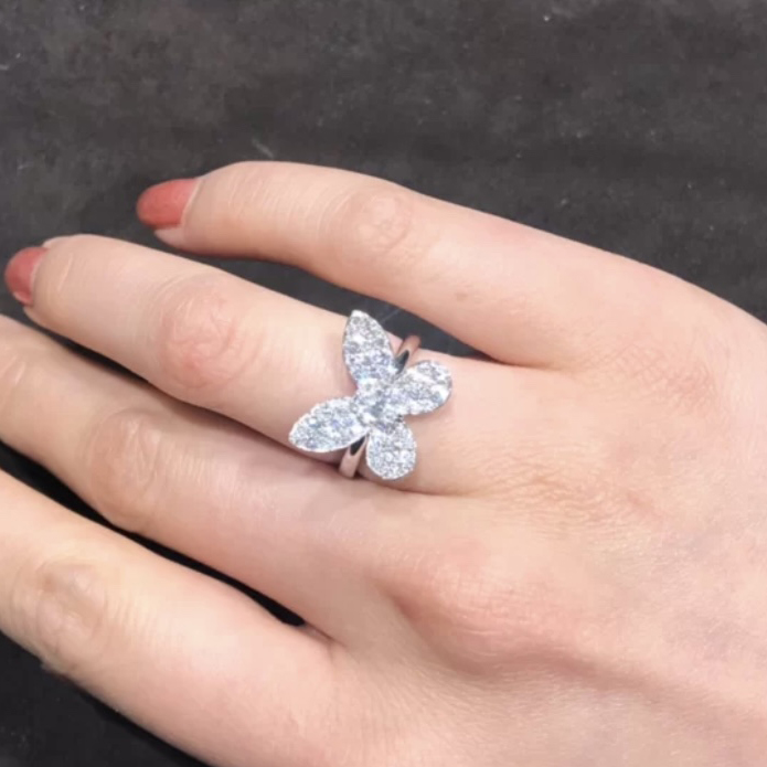 Designer ring wedding band zircon sterling silver platinum plated US size 6-7-8 counter quality with box luxury brand European size luxury with box