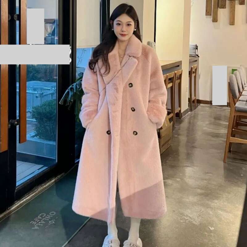 Women Long Thick Faux Fur Maxi Jacket Colorblock Autumn Winter Coat Warm Luxury Belt Fur Parkas Bontjas Furry Outerwear Coats