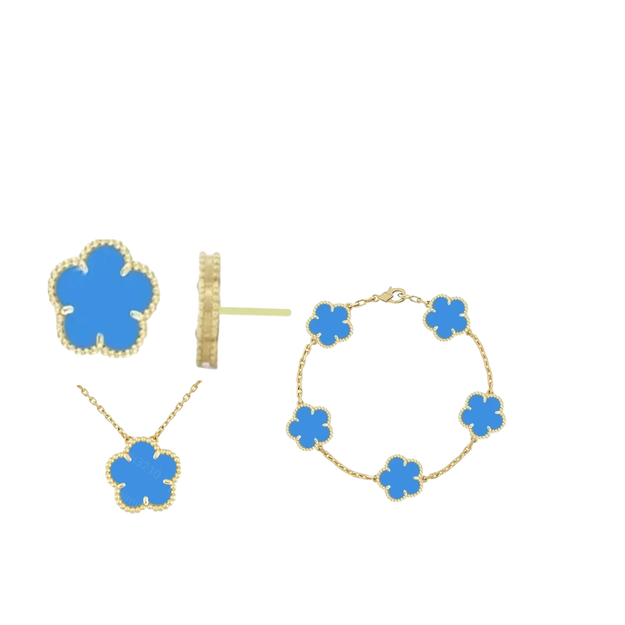 bracelet designer bracelet women jewelry Women's Designer Jewelry Suite Luxury Gold Earrings Bracelet Necklace with Clovers designer bracelet b
