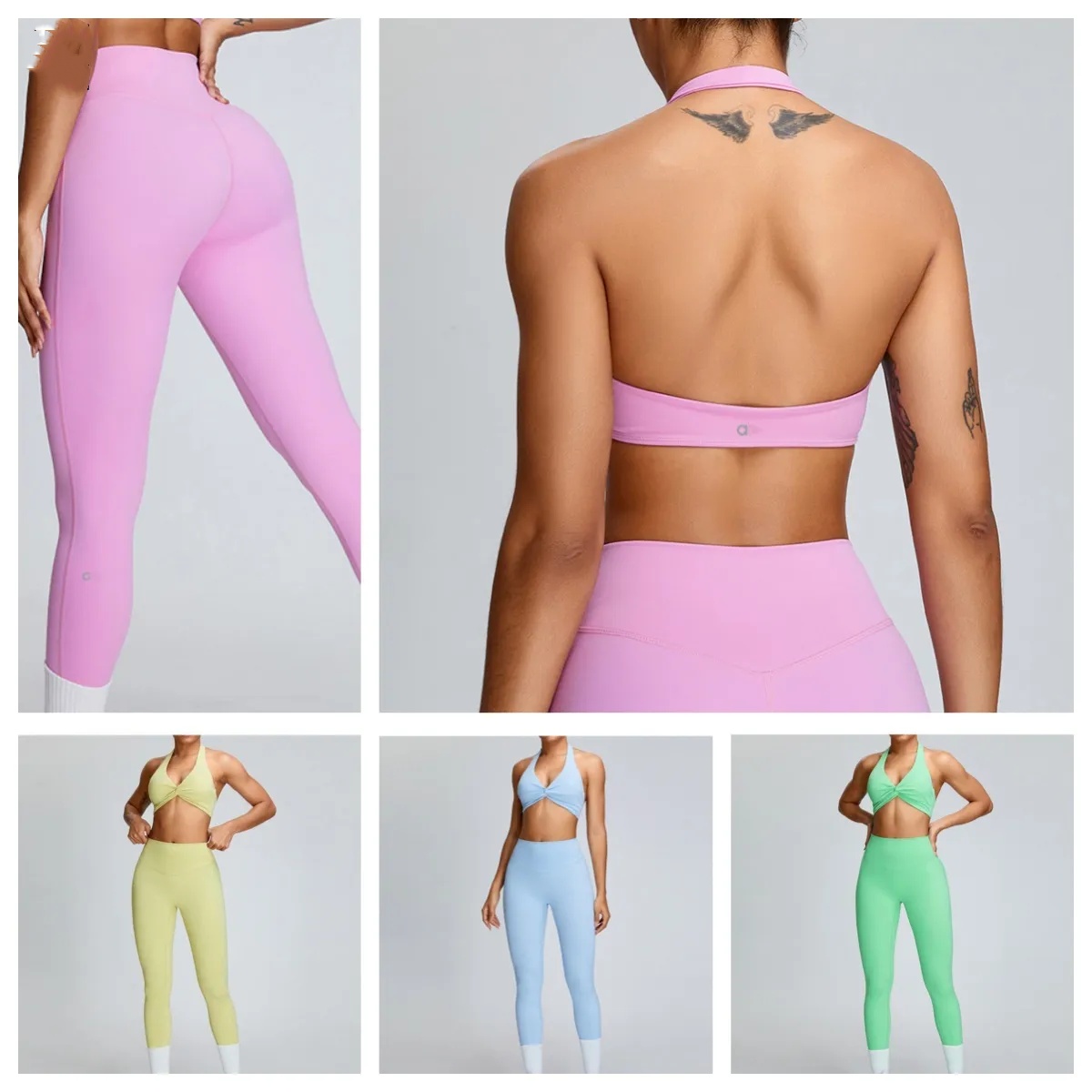 A344 Women Yoga Bra Pants Set Beautiful Back Sports Underwear+Breathable Pants Quick Drying Running Fitness Clothing Female-image-1069164729