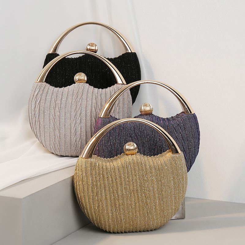 2025 New European and American Retro Women's Handbag, New Folded Evening Dress Banquet Bag, Designer Bag, Women's Shoulder Bag