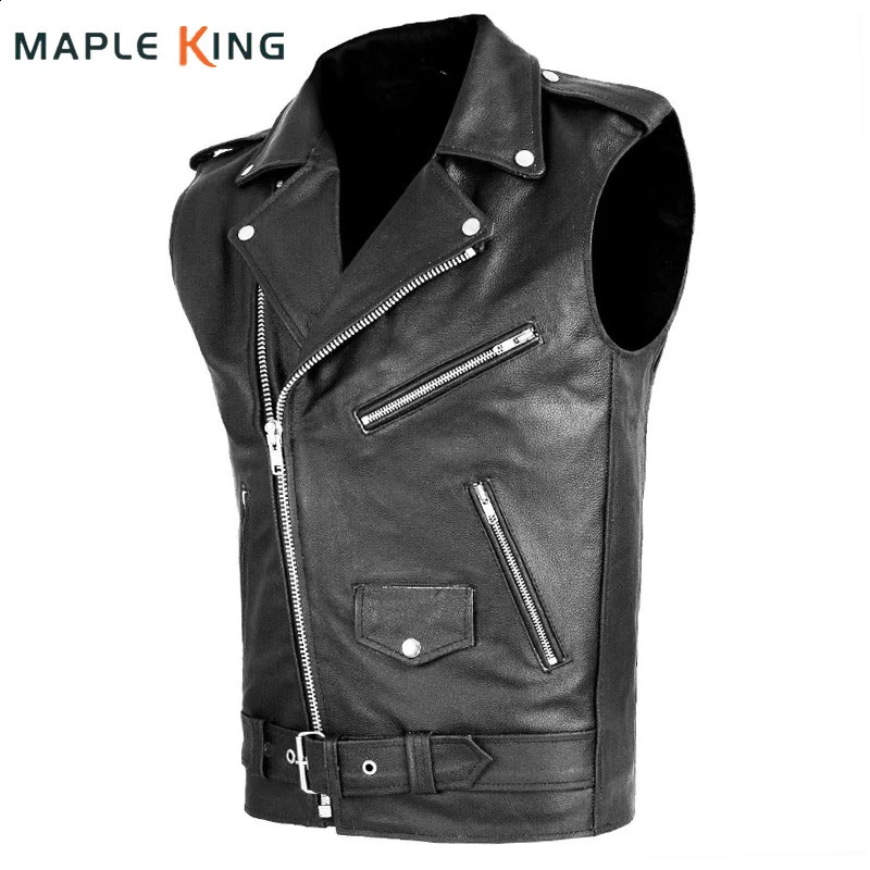 Mens Vest Steampunk Homme PU Leather Motorcycle Sleeveless Waistcoat Jacket Vintage Multiple Zippers Victorian Gothic Men Vests 250818