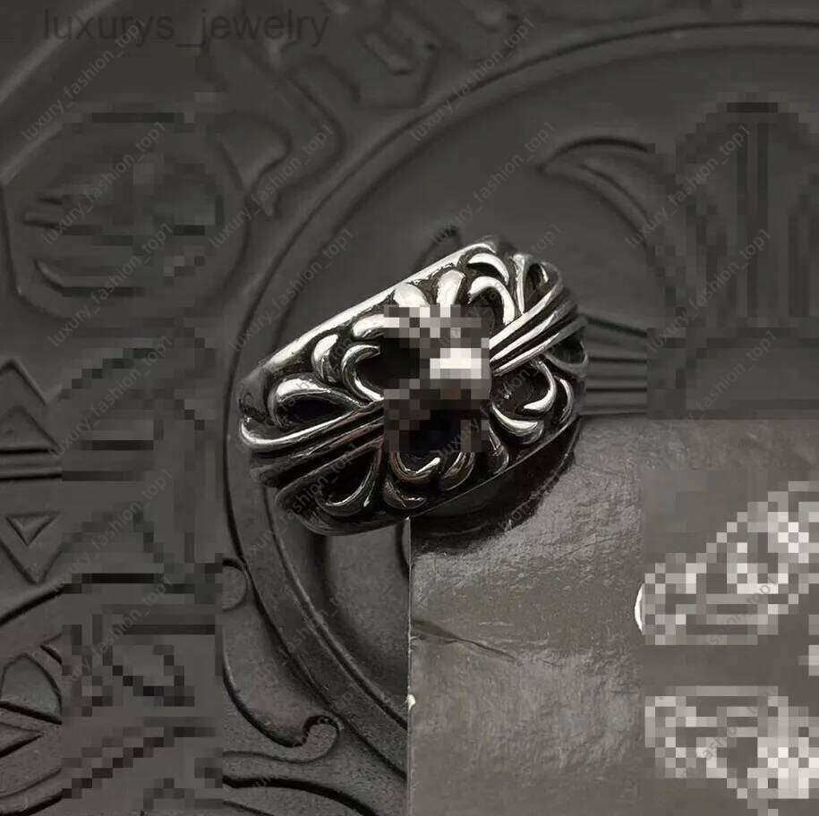 Chrome Ring Designer Crossers Rings S925 Silver Plated Hip Hop Men and Women High quality Vintage Cross Open Silver Ring Jewelry gift Vintage washed