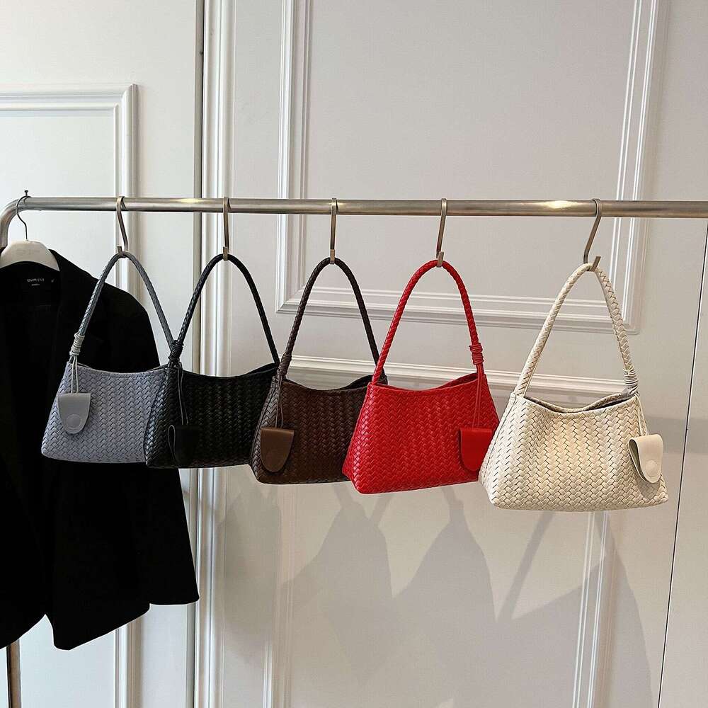 Korean Niche Handwoven Underarm Fashion Casual Handheld Mother-Daughter Large Capacity Shoulder Bag for Women