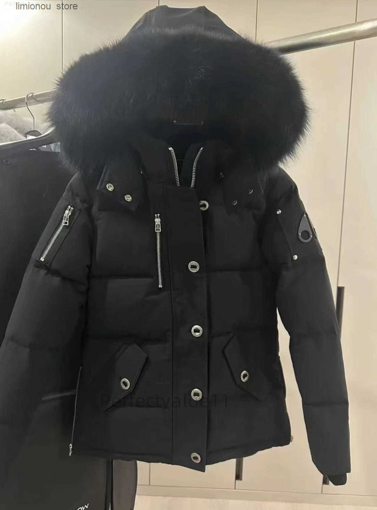 Designer Men Women Moose Jacket Outdoor Winter Down Jacket Leisure Coats Thick Windproof Overcoat Waterproof Proof Puffer Real Wolf Fur Top Jackets