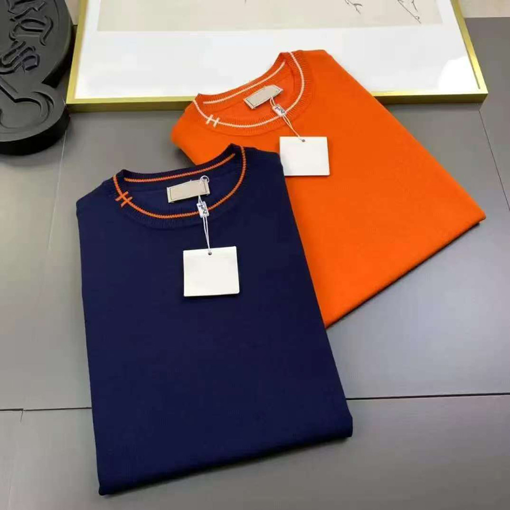 Popular Designer Mens Top T-shirts European&American Foreign Trade Unisex Slim Summer Knit Short Sleeve Polos - H Casual Printed Knitted Men Tee Shi