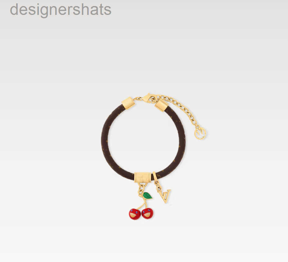 With BOX CHERRY designer charm bracelets leather brown bangles for woman bracelets vintage top quality classic jewelry luxury bracelet