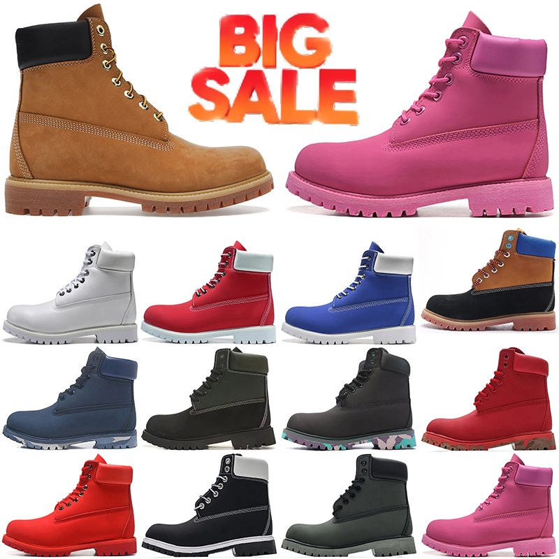 Men Women Designer Boots Cowboy White Black Blue Orange Hiking Water Booties Winter Shoes tan bottom Outdoor Platform Half tims Boots