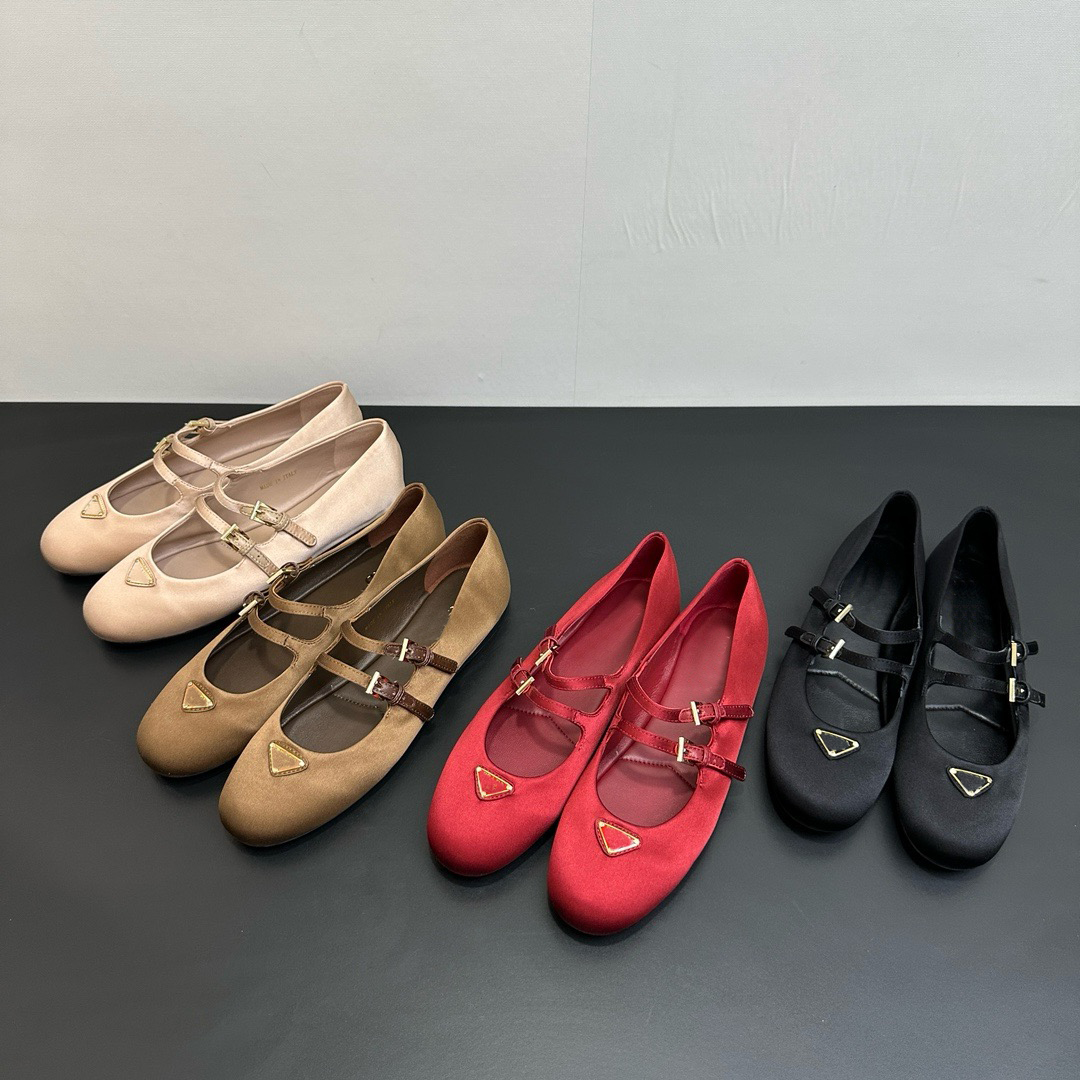 Shoes for Women Flats Sole Leather Mary Jane Elegant Shallow Red Black Ballet Chaussures Femme Summer Spring Autumn 2