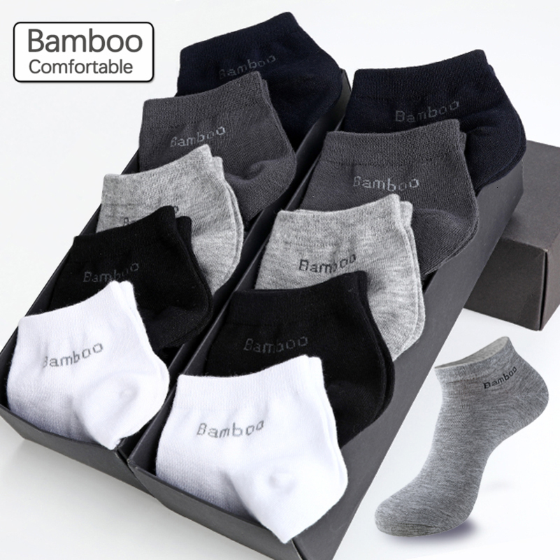 10 Pairs Pack Mens Bamboo Fiber Socks Short High Quality Casual Breatheable AntiBacterial Man Ankle Men w250823