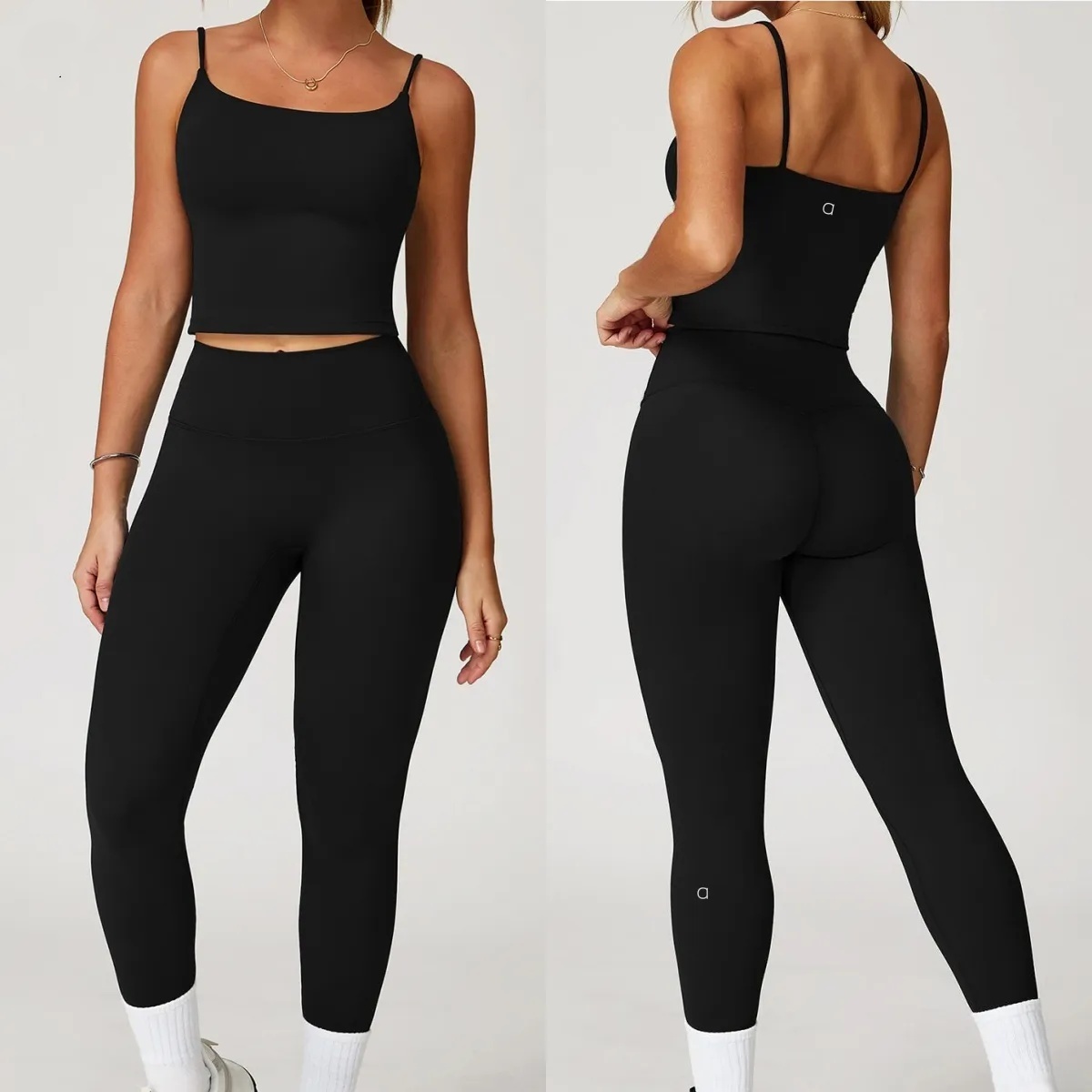 A891 Womens Height-Tightening Yoga Vest Top Sports Bra Tank Hip-Lifting Yoga Pants for Running and Fitness Gym Clothing-image-1070620548