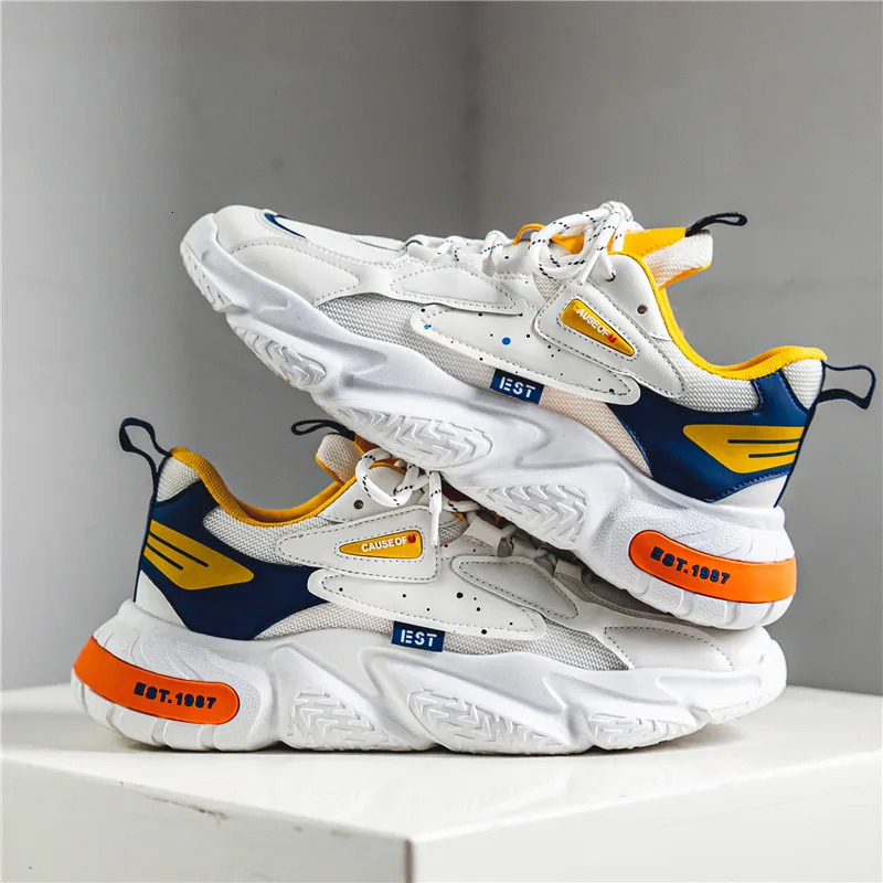 Fashion and Comfortable Mesh Breathable Outsole Shoes Summer Mens Casual Shoes Thick Bottom Breathable Sneaker 250821