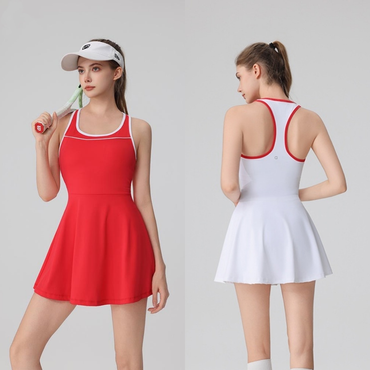 A938 Yoga Casual Slimming Sports Stitching Dress Golf Tennis Breathable Tennis Skirts Female Matching Shorts-image-1070774556