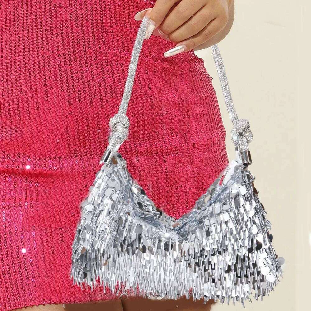 Designer Bags Sier Set Handbag 2025 New Sparkling Sheet Water Dia Underarm Shoulder Banquet Bag Luxury Bag