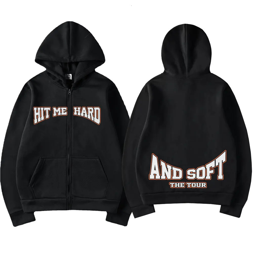 Hit Me Hard and Soft 2025 Tour Merch Zipper Hoodies Men Women Pullover Fashion Hip Hop Zip Up Hooded Sweatshirt Jacket Fans Gift 250818