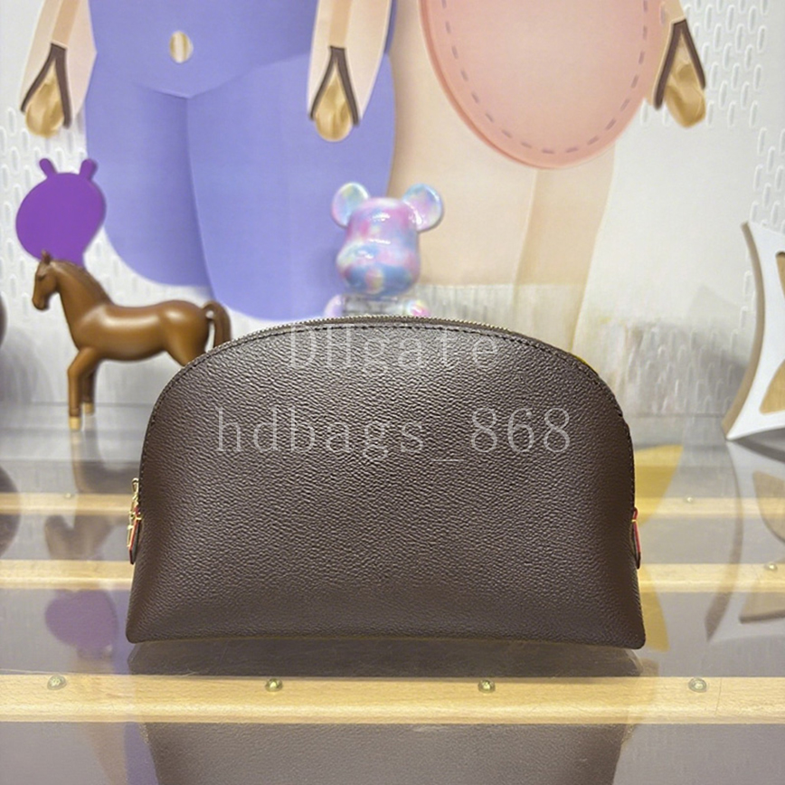 Cosmetic Pouch MM Mirror quality Designer bag Shell bag Luxury Canvas Leather vanity bag Fashion Clutch bag 24cm With box LX02B1