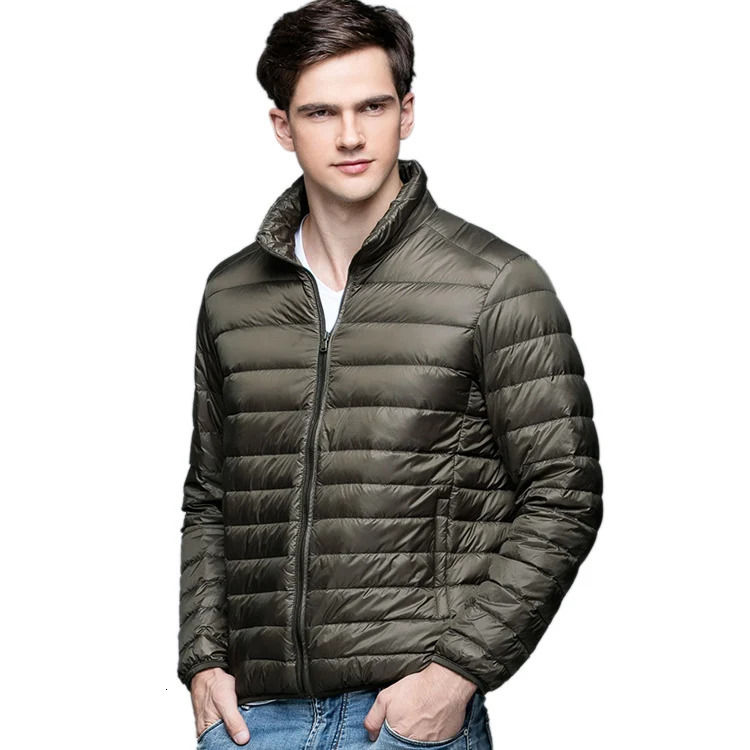 Autumn Winter Man 90% Duck Down Jacket Ultra Light Thin S3XL Spring Jackets Men Stand Collar Outerwear Coat250825