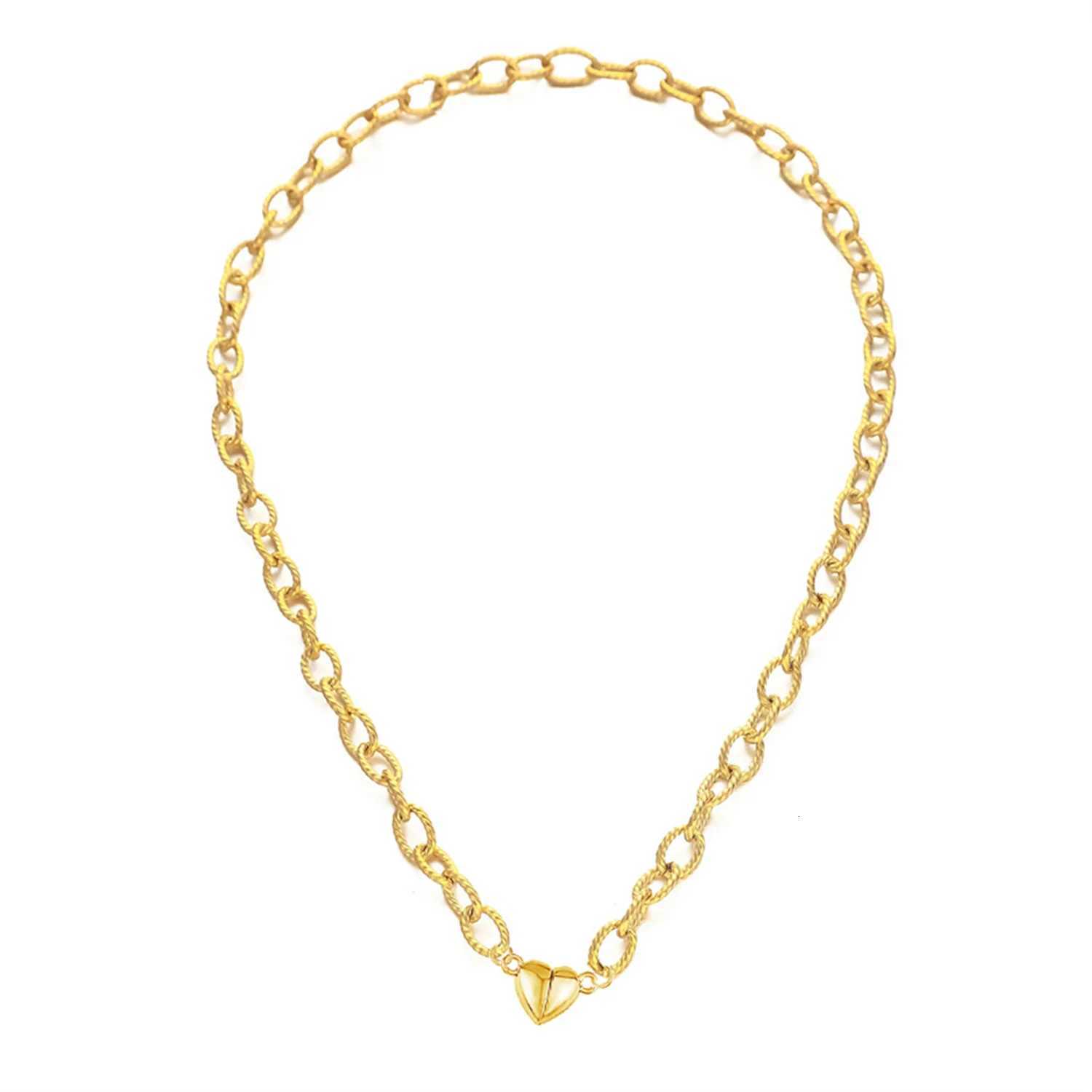 Minima New Style Stainless Steel Magnetic Heart Pendant Necklaces for Women Girls Choker Necklaces JewelryXJ250826