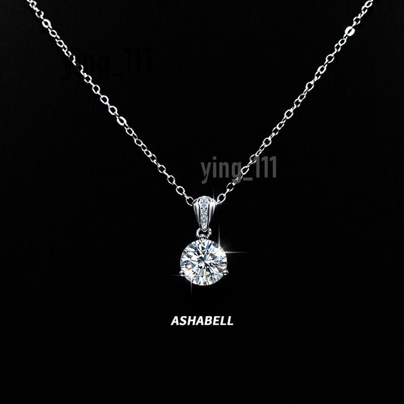 Temperament Simple Classic Three Claws D Color 1CT Moissanite Pendant Necklace S925 Sterling Silver for Women