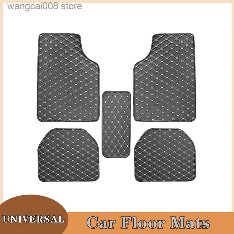 Car Floor Mats 5Pcs Universal Quality PU Leather Waterproof Auto Foot Pad Protector Automobile Interior Car Interior Accessories S250826