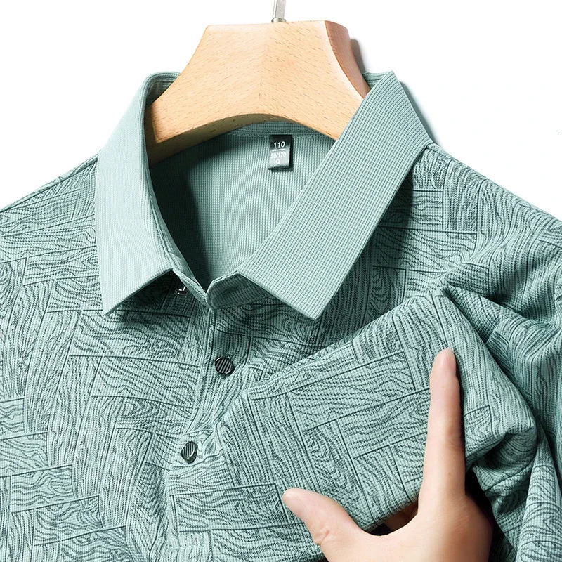 Summer Mens Business Print Short Sleeved POLO Shirt Comfortable and Cool Casual Fashion Tshirt 250825