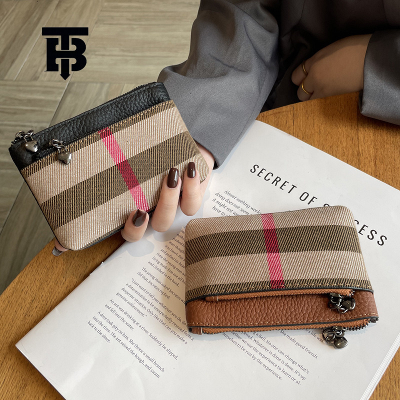 TB BHULAMTE Luxury Women's Splicing Wallet Zipper Compact Mini New Hot Selling Card Bag Designer Leather Fashion Niche Coin Free Shipping