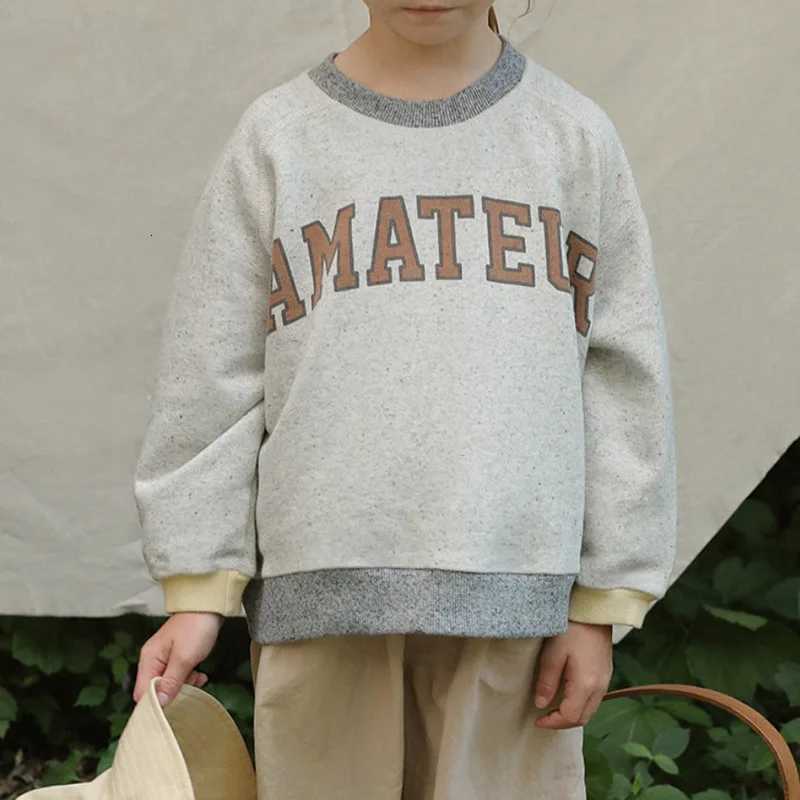 2025 Autumn New Children Long Sleeve Casual Sweatshirt Girls Letter Print Pullover Baby Boy Sweatshirt Cotton Kids Clothes Z250826