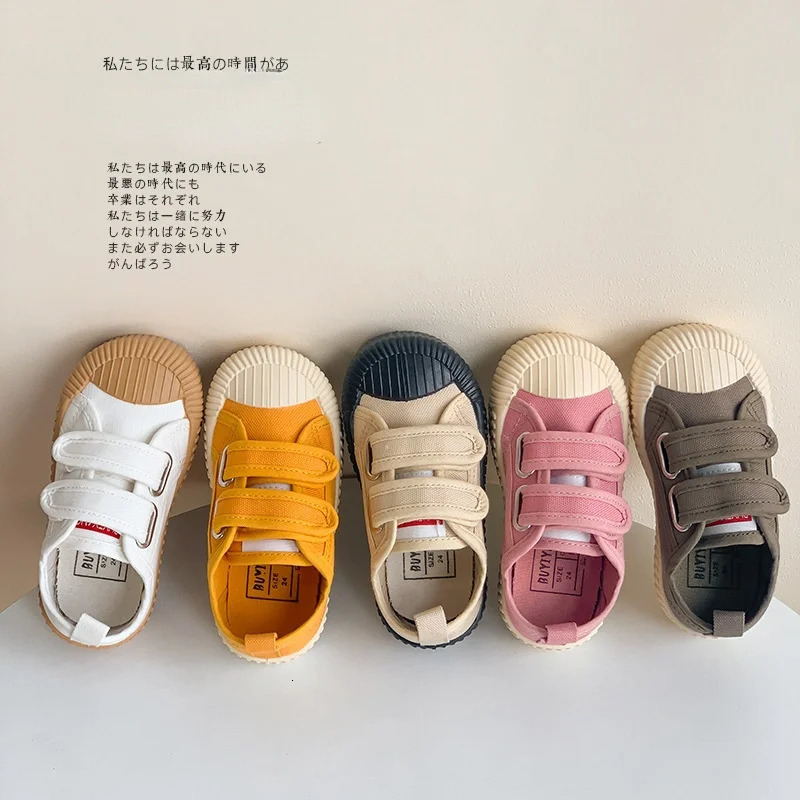 Children Canvas Shoes for Boys and Girls Spring Autumn Hook and Loop Shoes Soft Bottom Breathable Toddler Baby Biscuit Shoes250825