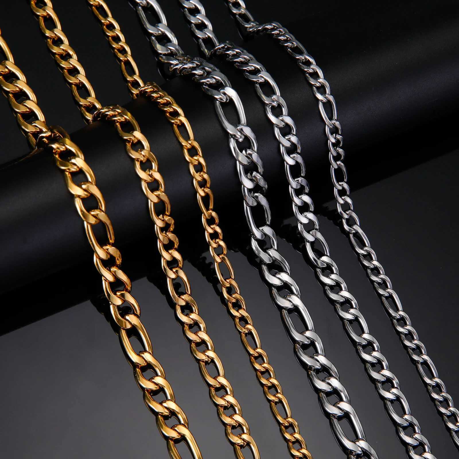 Skyrim Figaro Chain Necklace for Men Women Stainless Steel Gold Color Basic Punk Long Thick Link Chains Jewelry Gift WholesaleXJ250826