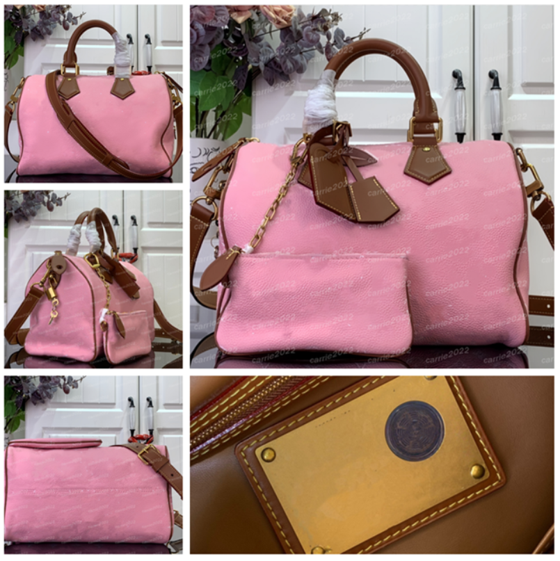 10A designer bag Mirror Quality Pillow bags Soft 30 P9 Boston handbag shoulder bag women handbags cross body lady tote travel capacity Pink with dar