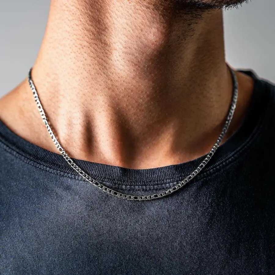 Fashion New Figaro Chain Necklace Men 3mm Stainless Steel Gold Color Long Necklace For Men Jewelry Gift Collar MenXJ250826