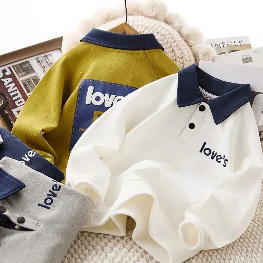 Spring Autumn Boy Cotton Contrast Alphabet Preppy Sweatshirt Jacket School Kids Track Pullover Jumper Child Workout Tops 516Yrs Z250826