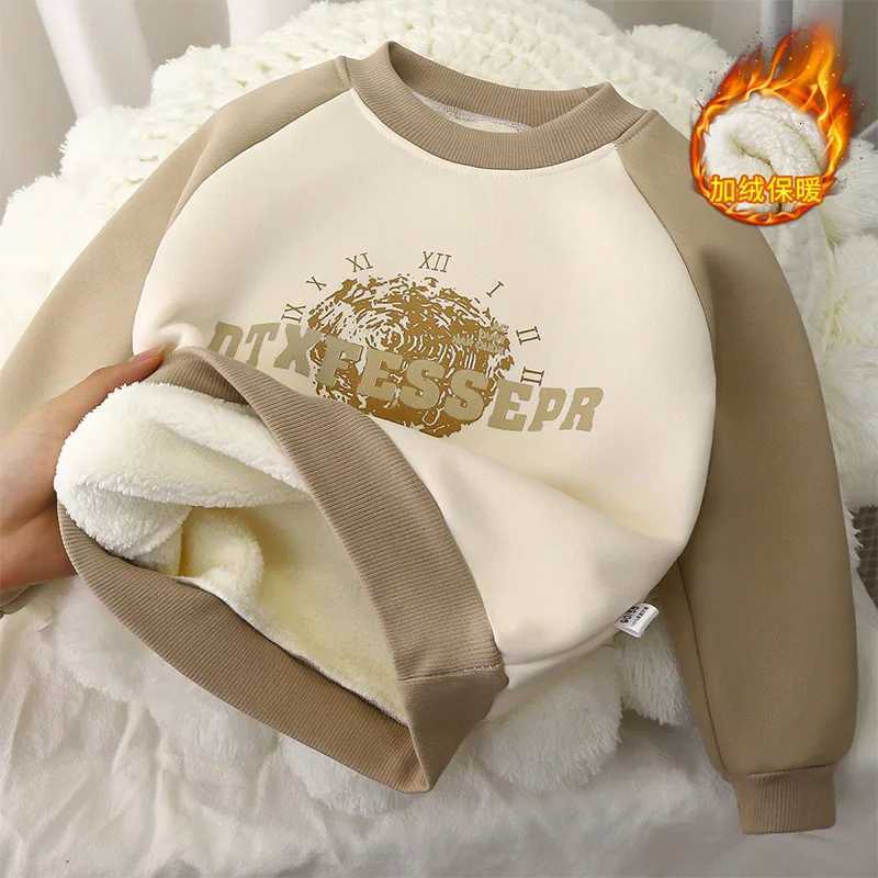100 Cotton Hoodie with Fleece for Autumn and Winter Boys Thick Warm Jacket for Girls Baby Clothes Kids Clothing Z250826