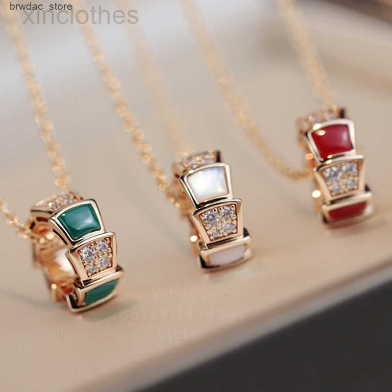 Serpentine Style Necklace for Women 18K Gold Plated Gemstone Pendant Fashionable Crystal Jewelry Gift Z250826