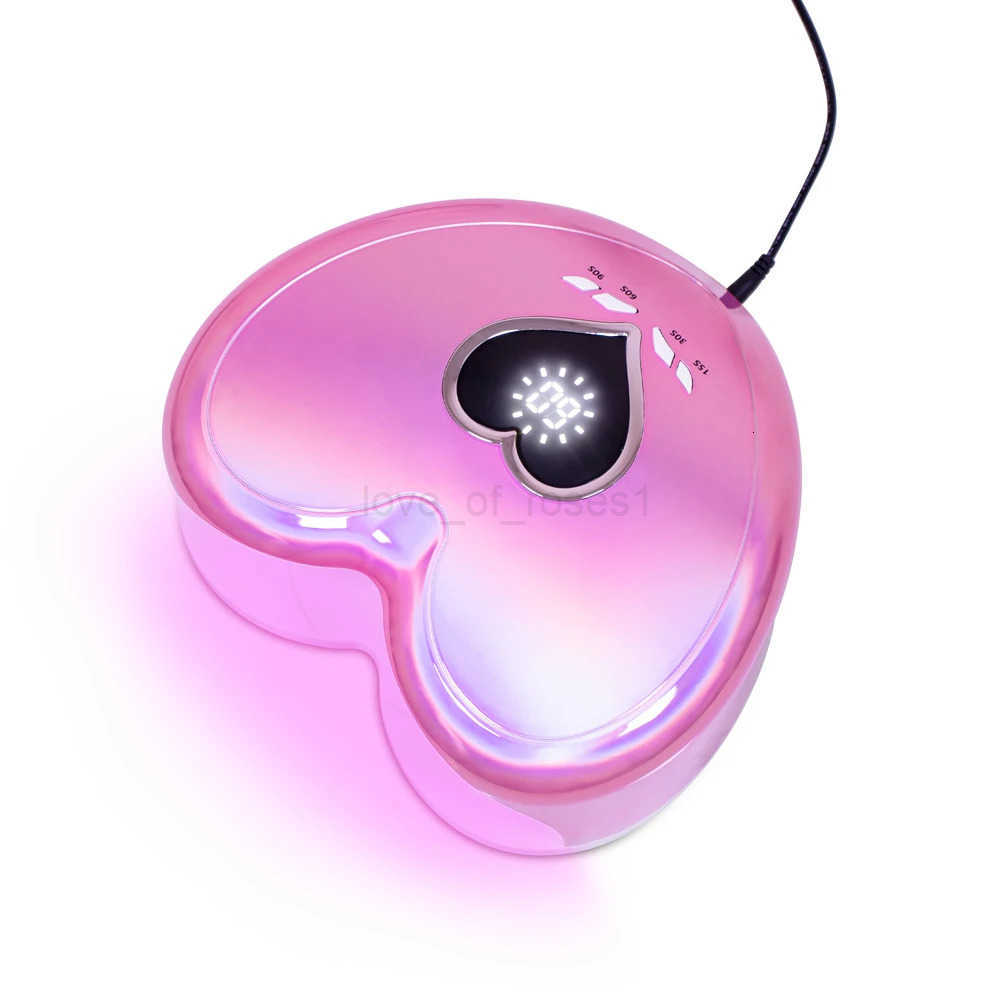 96W High Power RED Light LED Nail Lamp Heart Shape UV Gel Lamp Manicure Nail Polish Dryer Machine for Fast Drying All Gel Polish Z250826
