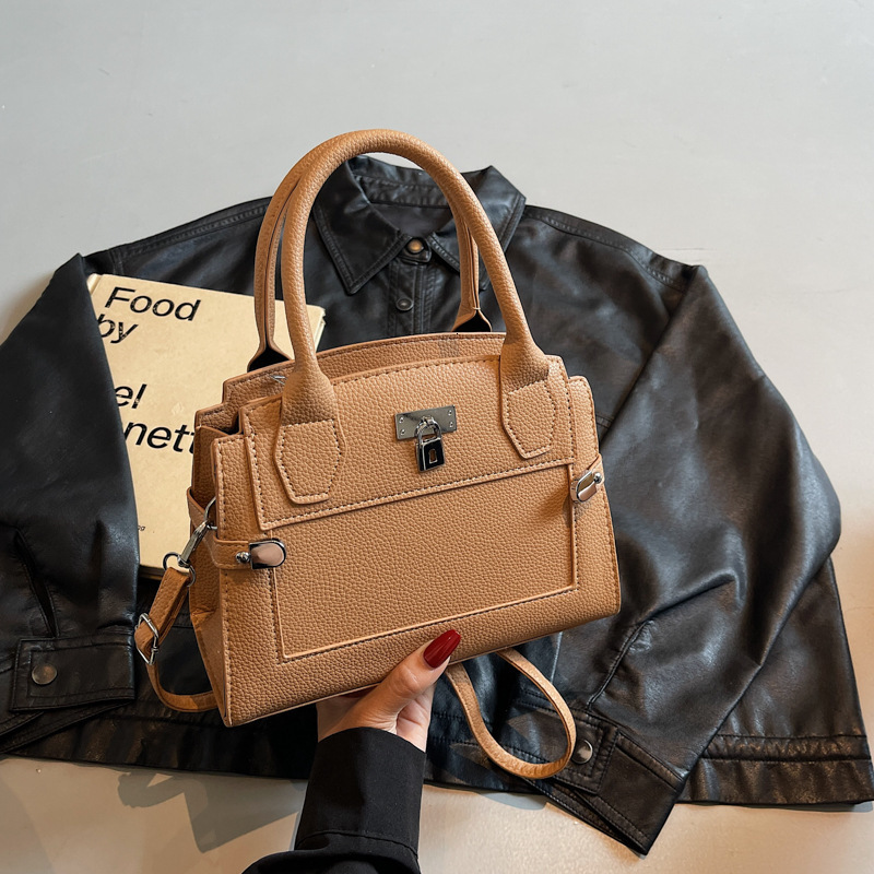 Solid Color Fashion New Casual Trendy Simple Textured Crossbody Shoulder Handbag for Women