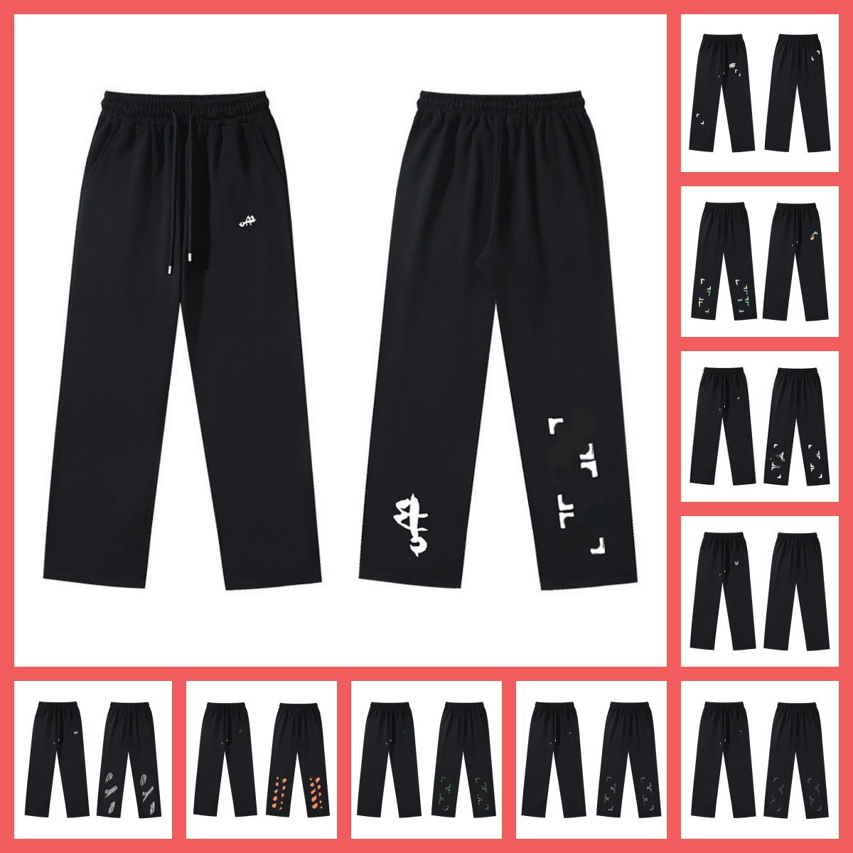 Designer men's pants sweatpants street style Y2K fashion sport pants men's street style hip-hop letter print loose and casual elastic wais