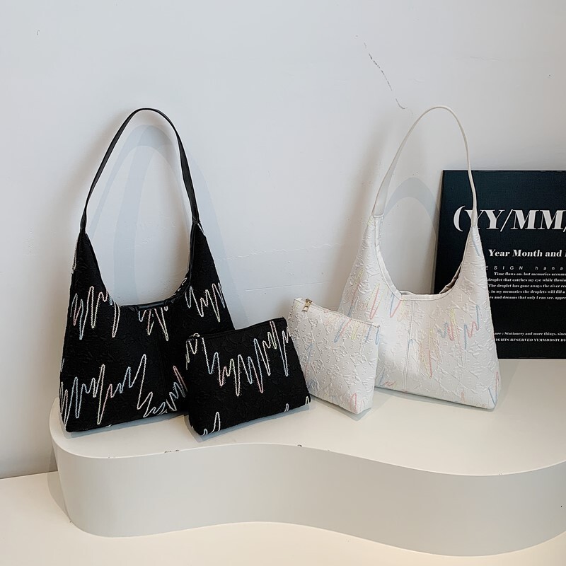 Fashion Casual Trend Sequin Embroidery New Stylish Commuter Large Capacity Tote Shoulder Bag for Women