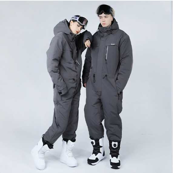 Skiing Suits Ski suit, cold-proof men's and women's one-piece outdoor set, waterproof, windproof, thickened and warm all-in-one cycling an