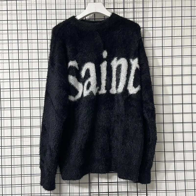 Classic Letter Logo Sweater Men Women Couple Casual Black Knitted Sweatshirts High Quality Crewneck Pullovers