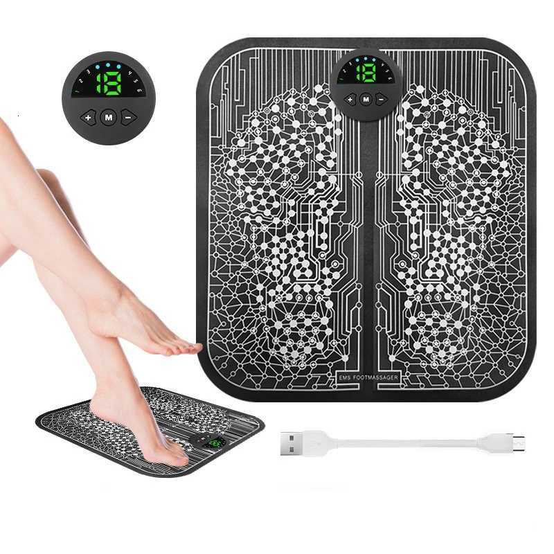Rechargeable Electric Foot Massager Pad EMS Muscle Stimulation Foot Relaxation Massager Portable Feet Acupoints Massage Mat W250826