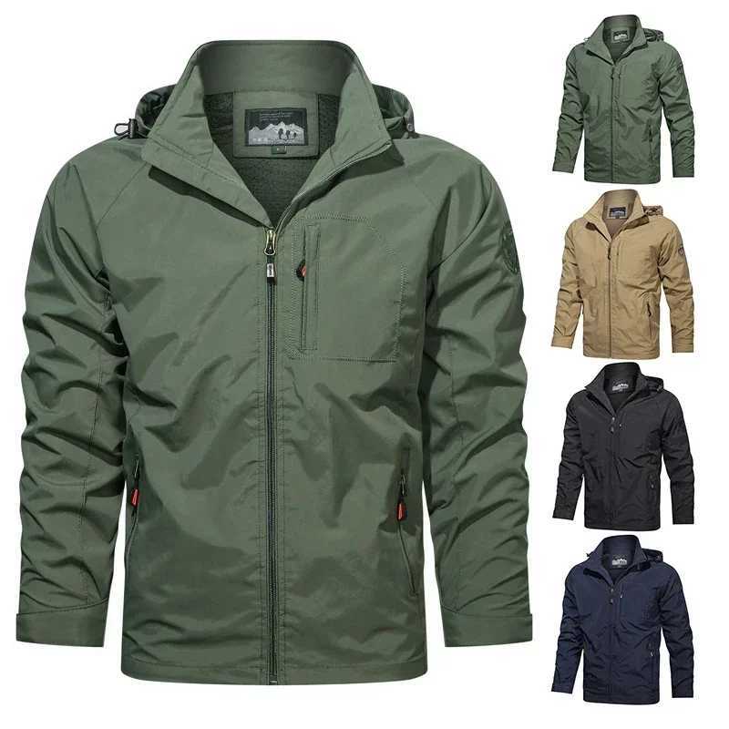 Spring Men Outdoor Waterproof Jacket Plus Size Windbreaker Rain Coat Breathable Fishing Camping Tactical Jackets Mens ClothingXJ250826