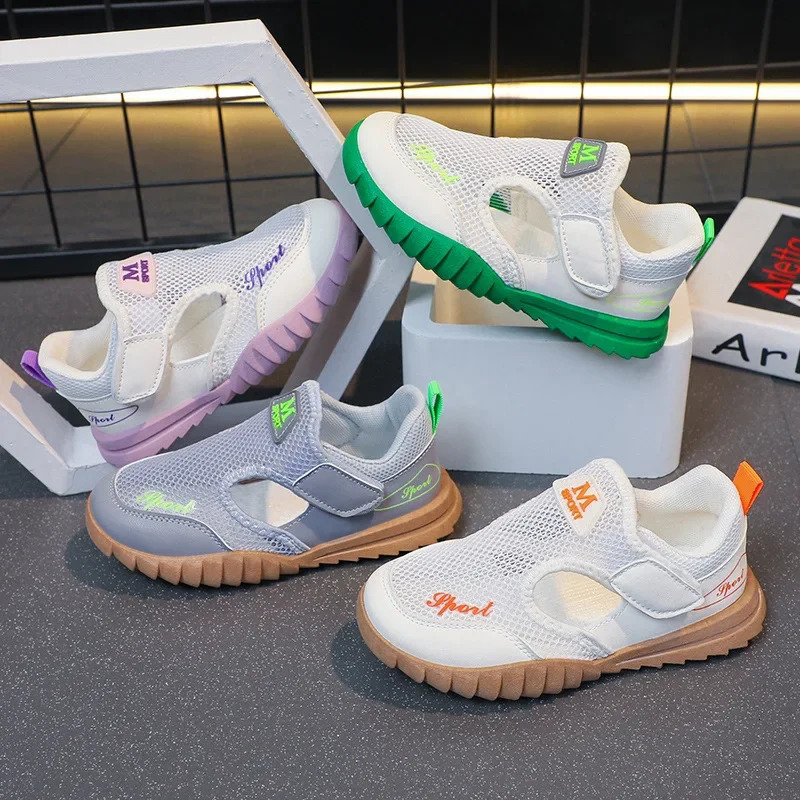 2024 Fashion Sneakers for Boys Summer Sports Sandals Little Girls Hollow Breathable Running Shoes Children Summer Sneaker G06062250825