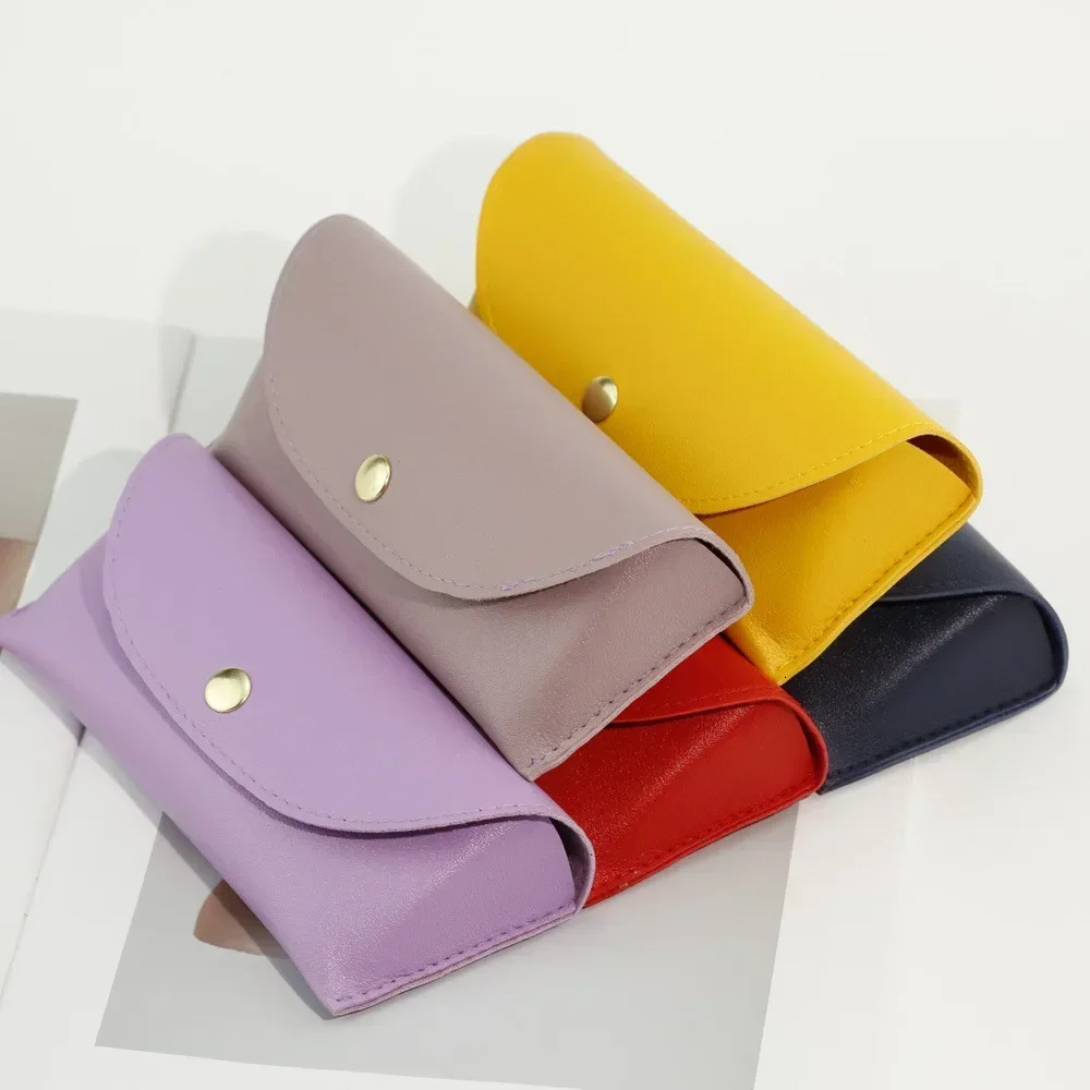Pu Leather Glasses Cases Bag Women Men Solid Color Sunglasses Box Outdoor Travel Storage Box Eyewear Accessories 250821
