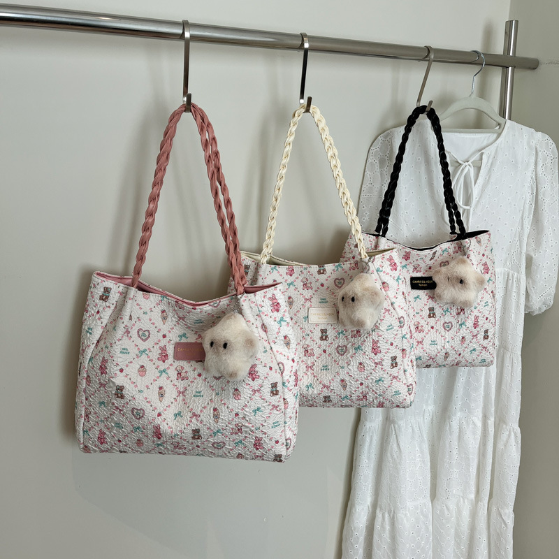 New Casual Fashion Cute Printed Sweet Large Capacity Trendy Stylish Single Shoulder Tote Bag