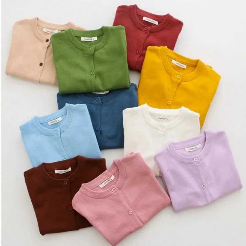 16Yrs Kids Knit Jacket Autumn Girls Cardigan Sweater Blue Brown Toddler Baby Boy Knitwear Coat Spring Cotton Children Clothing Z250826